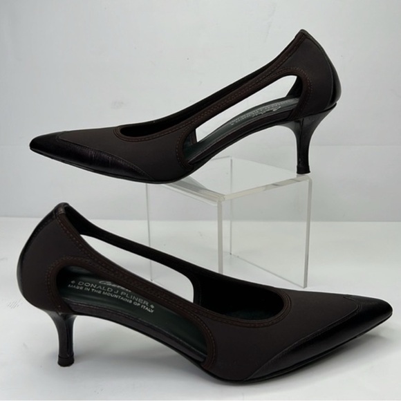 DONALD J. PLINER  Couture Edone  Chocolate Brown Leather Pump  Women’s Sz 6.5 - Picture 3 of 8